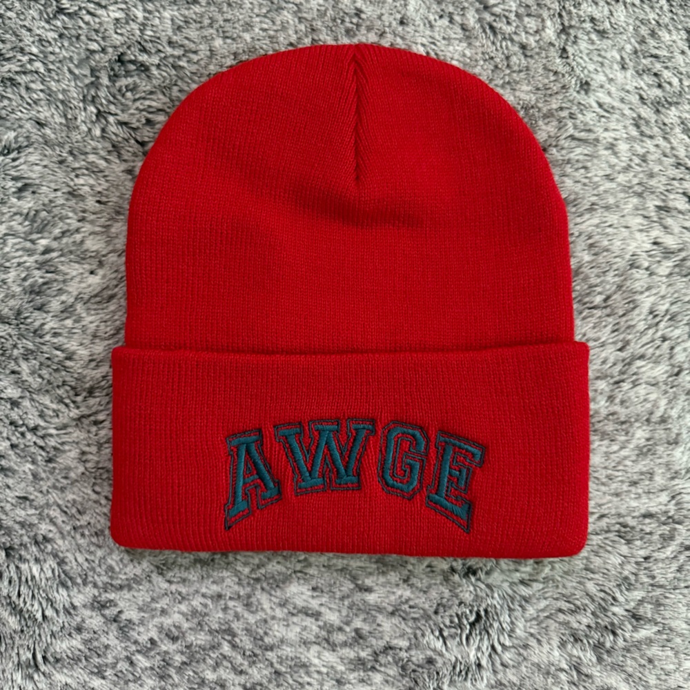 AWGE Beanie, Skullcap, A$AP Rocky Hat, Red & Blue, NIB